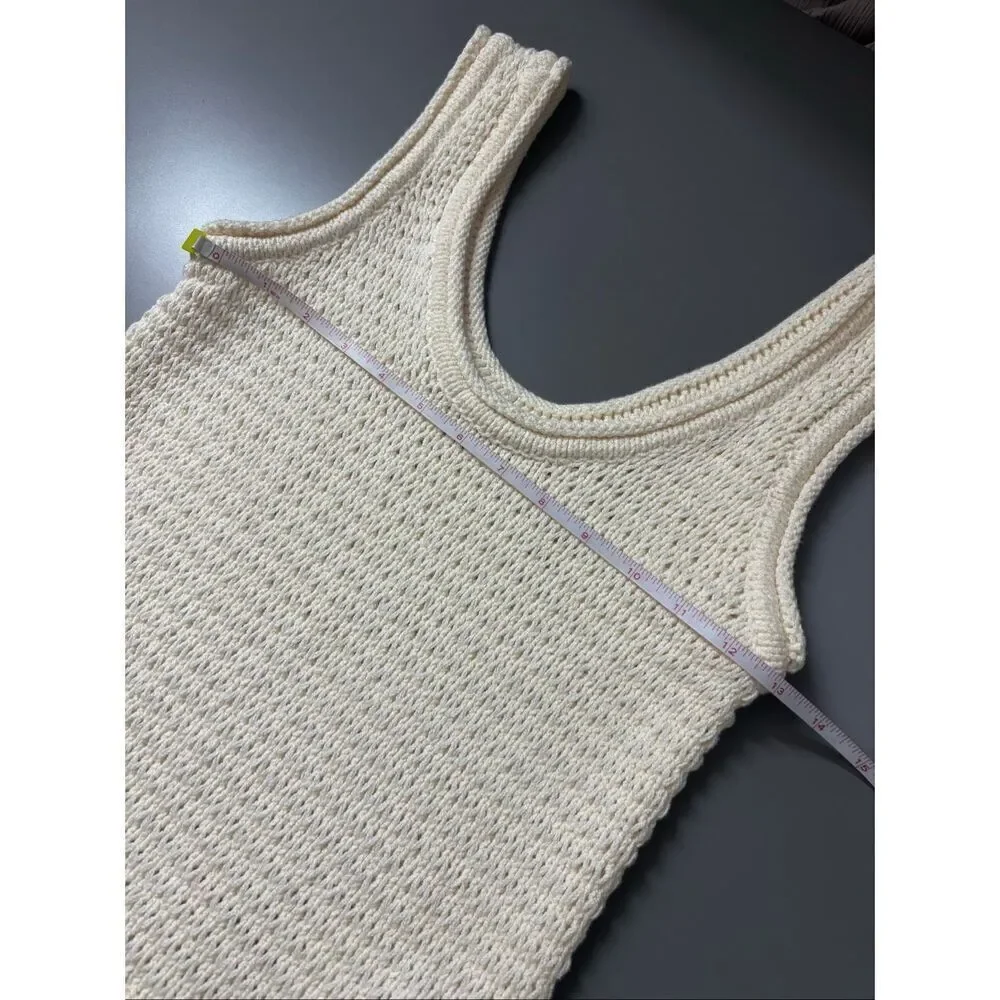 Madewell Textured-Stitch Sweater antique cream crochet
